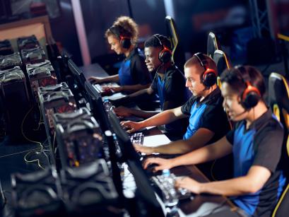 Participants at video game tournament