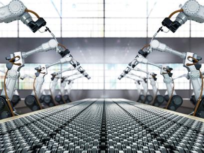 manufacturing chain with machines