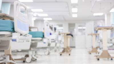 hospital beds in a ward