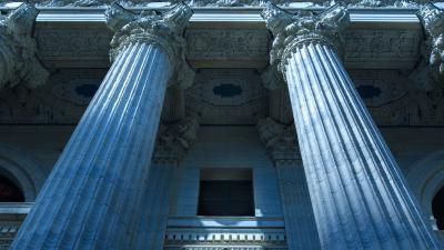 Courthouse entrance close view
