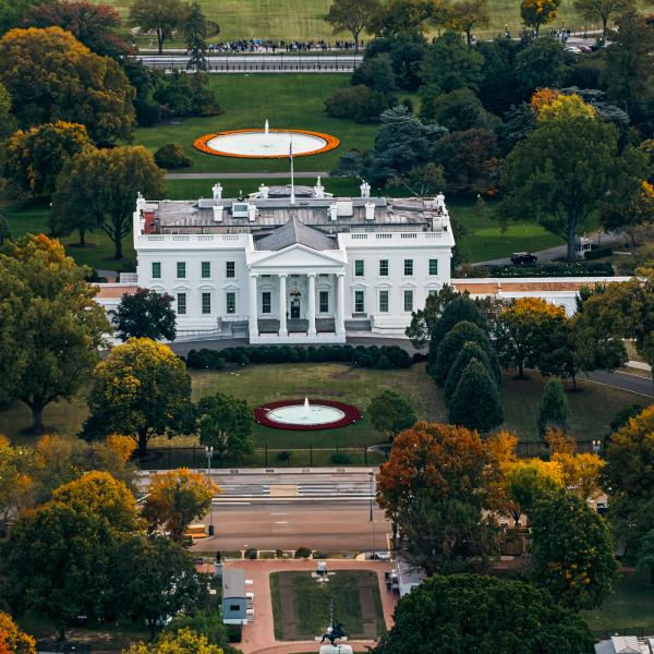 Aerial view of White House