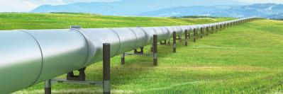 oil pipeline running across the landscape