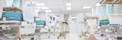 hospital beds in a ward