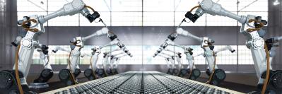 manufacturing chain with machines