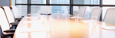 Meeting room desk with chairs