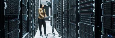 Woman working at a computer