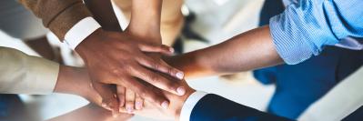 hands together in teamwork shake