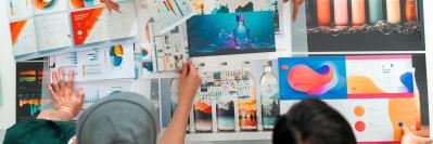 People looking at branding options